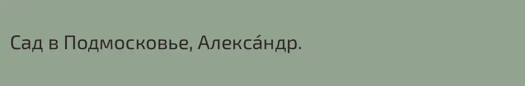 Сад в Подмосковье, Алекса́ндр.
